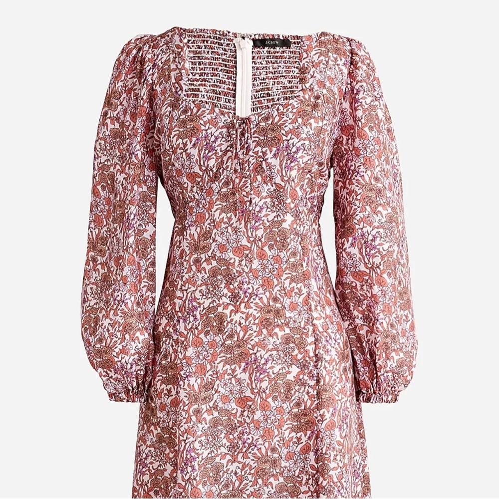 J.Crew Sweetheart Long-Sleeve Midi Dress in Fête Floral - Picture 8 of 15